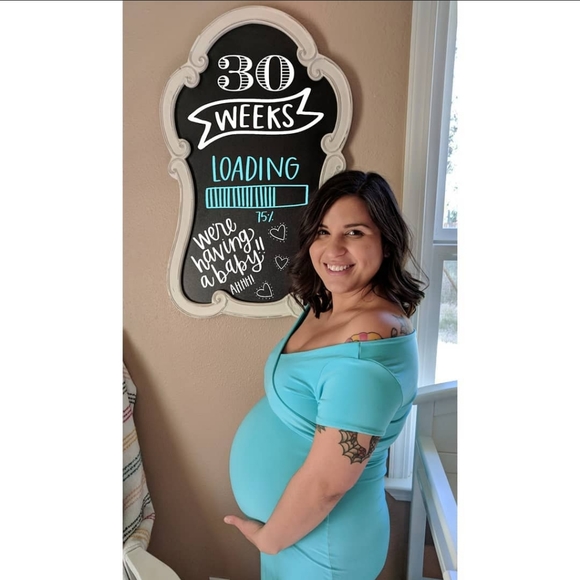 Blue Maternity Dress - Picture 2 of 6